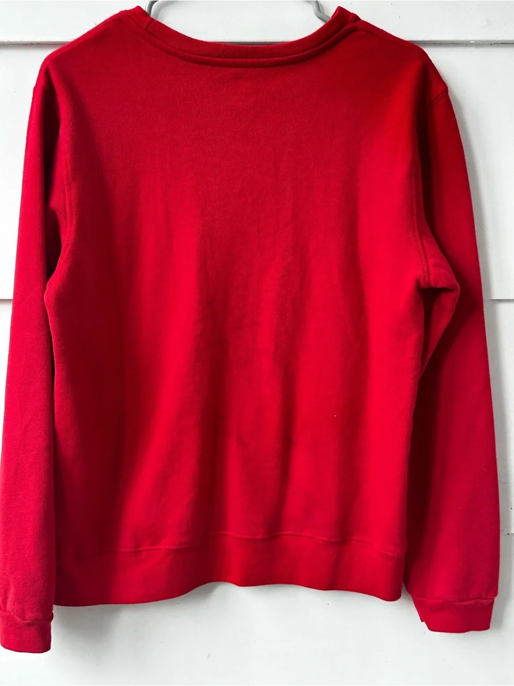 Holiday 'HO! HO! HOME' Red Christmas Sweatshirt with Green Tree Print